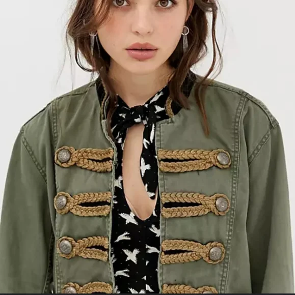 Passenger Jacket in Moss by Free People XS Excellent condition Military look - Picture 2 of 6